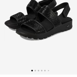 Elegant Black Glitter Sandals